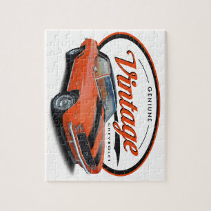 Vintage Orange Camaro Puzzle