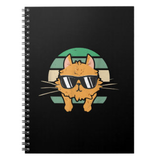 Vintage Orange Cat Lover Sonnenbrille Geschenk Notizblock