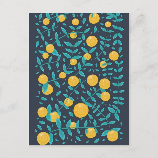 Vintage Orange Frucht Postkarte (Vorderseite)