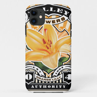 Vintage Orange Lilly Stempelkunst iPhone 11 Hülle
