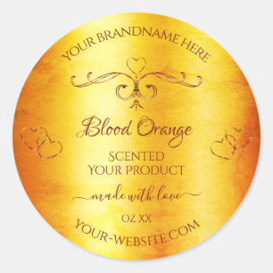 Vintage Orange-Marmorproduktkennzeichnungen Verzie Runder Aufkleber