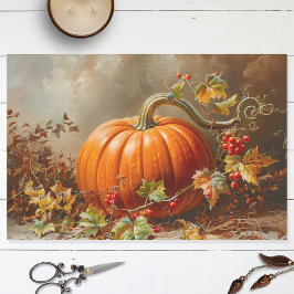 Vintage Orange Pumpkin-Malerei Decoupage Seidenpapier