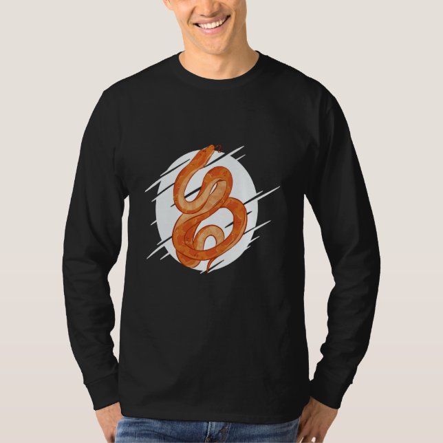 Vintage Orange Reptile Snake T-Shirt (Vorderseite)