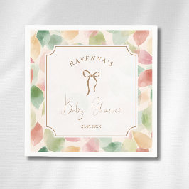 Vintage Orange Salbei Herbstblatt Gold Babyparty Serviette