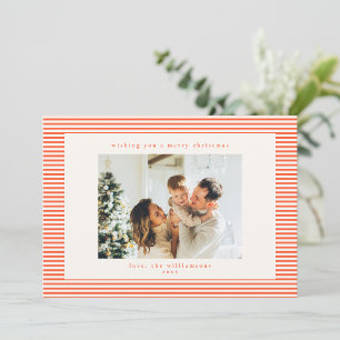Vintage Orange Streifen Custom Foto Weihnachten