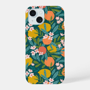 Vintage Orange- und Zitronenblütenmuster iPhone 15 Hülle