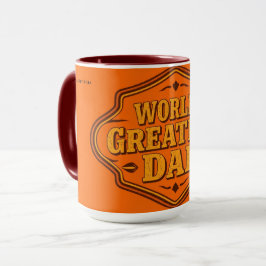 Vintage Orange World's Greatest Dad Mug | Customiz Tasse