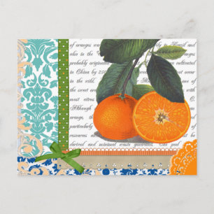 Vintage Orangen Collage Postkarte