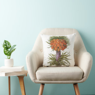 Vintage Orangen-Fritillaria-Blumen Basilius Besler Kissen