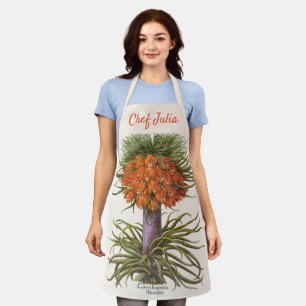 Vintage Orangen-Fritillarien-Blumen Basilius Besle Schürze