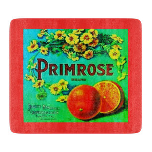 Vintage Orangen Fruchtwerbeetikett Schneidebrett