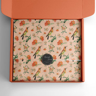 Vintage Orangen-Harmonie, Lilien, Schmetterlinge Seidenpapier