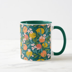 Vintage Orangen- und Zitronenblütenmuster Tasse