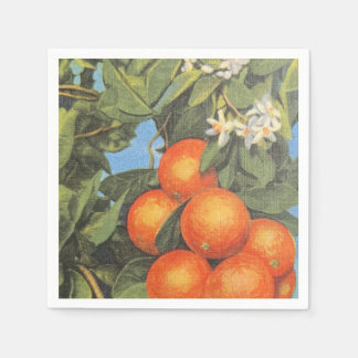 Vintage Orangenblüten-Zitrus Serviette