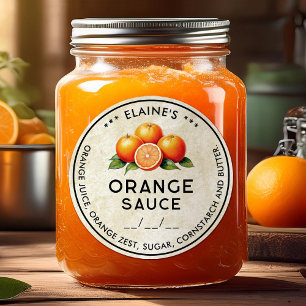 Vintage Orangensoßenzutaten Runder Aufkleber
