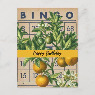 Vintage Oranges Geburtstag Postkarte