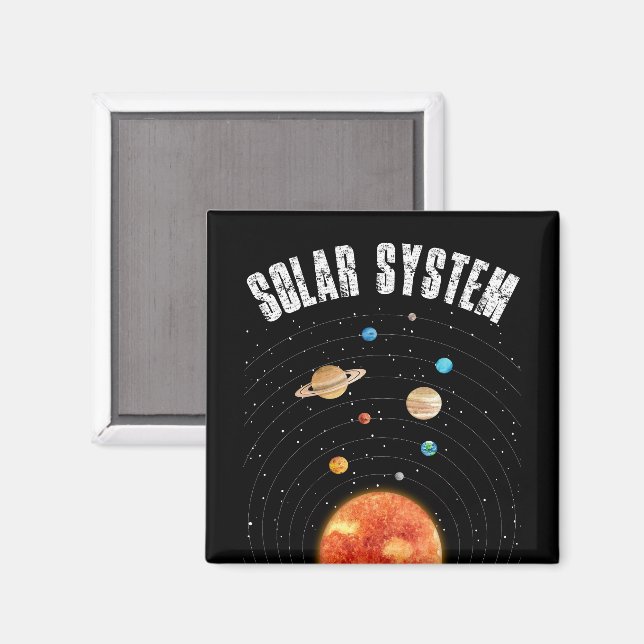 Vintage Orbits der Planeten Astronomie Lover Magnet (Vorderseite/Rückseite)