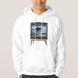 Vintage-Orca durchbricht analoges Fernsehdesign, Hoodie