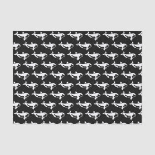 Vintage Orca Killer Whale Silhouette Zeichnend Wei Seidenpapier