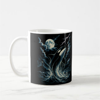 Vintage Orca Mitternachtsmond 90er Mörderwal Kaffeetasse