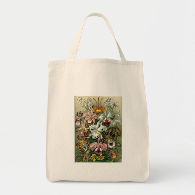 Vintage Orchideen Tragetasche (Vorne)
