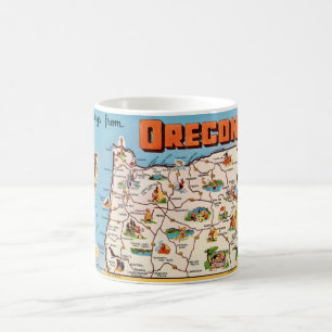 Vintage-Oregon-Karten-Tasse Kaffeetasse