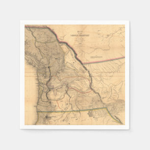 Vintage Oregonpazifische Nordwestkarte 1841 Serviette