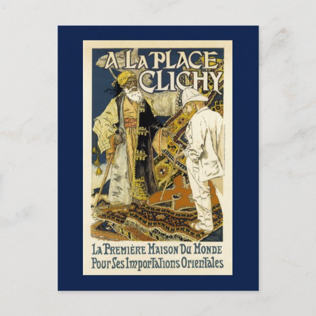 Vintage Orientalische Rug-Werbung Postkarte (Vorderseite)