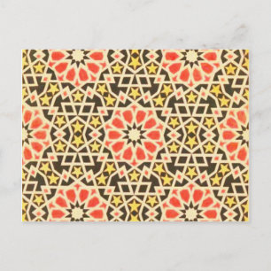 Vintage-orientalisches islamisches Musterdesign Postkarte
