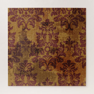 Vintage-Ornament, barocke Rokoko-Textur. Puzzle