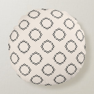 Vintage ornamental seamless pattern. Black and whi Rundes Kissen