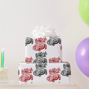 Vintage-Ornamentales Monogramm Buchstabe S Geschenkpapier