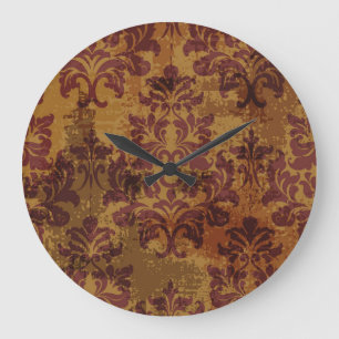 Vintage Ornamente, barocke Rokoko-Textur. Große Wanduhr