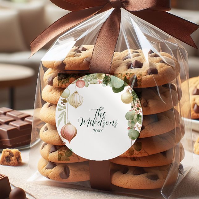 Vintage Ornamente Botanisches Party Runder Aufkleber (Von Creator hochgeladen)