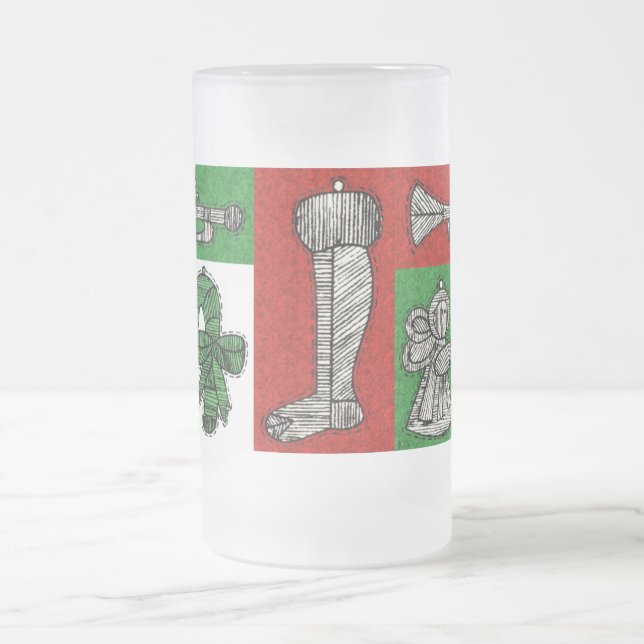 Vintage Ornamente Mattglas Bierglas (Mittel)