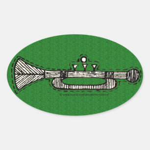 Vintage Ornamente Ovaler Aufkleber