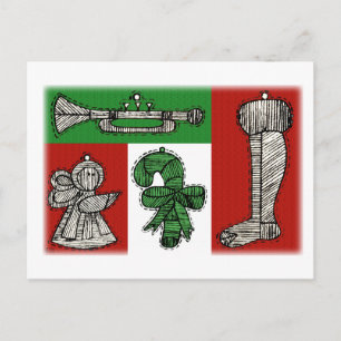 Vintage Ornamente Postkarte