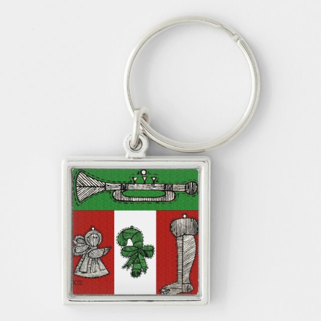 Vintage Ornamente Schlüsselanhänger (Vorne)