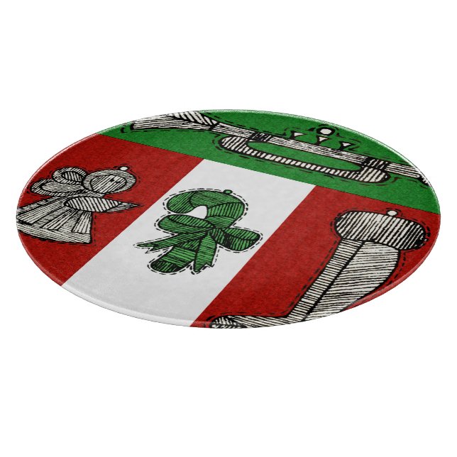 Vintage Ornamente Schneidebrett (Ecke)