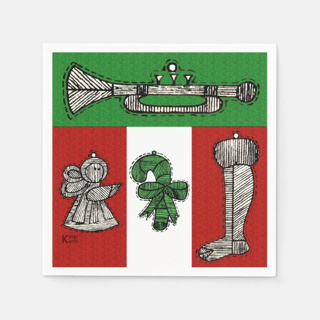 Vintage Ornamente Serviette (Vorderseite)