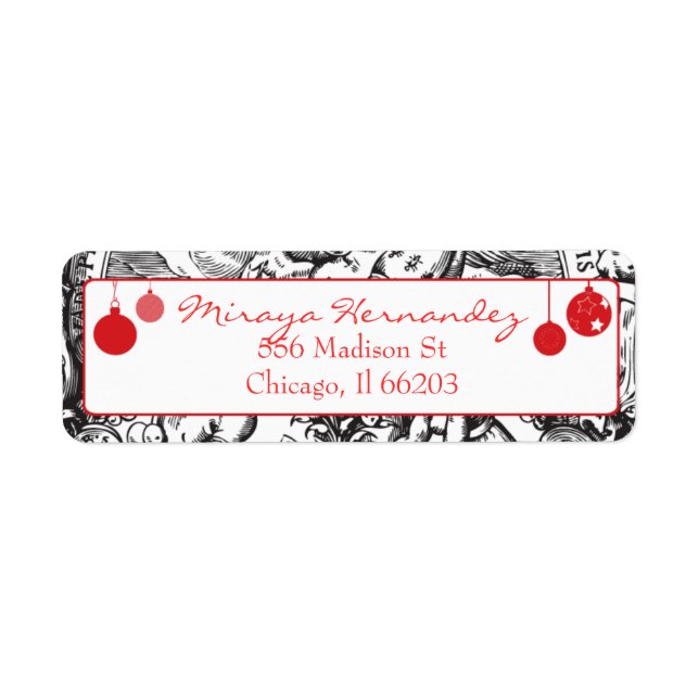 Vintage Ornamente und Cherubs Adressetikett (Vorne)