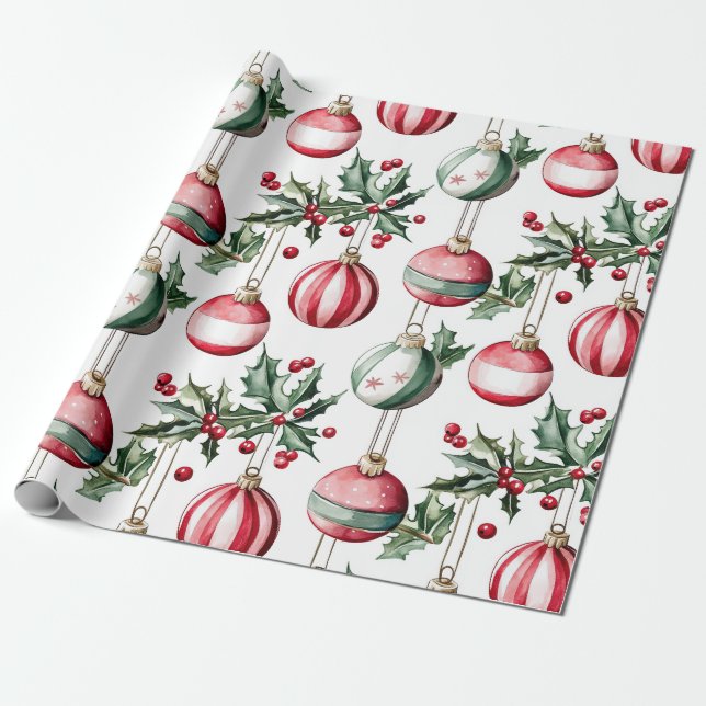 Vintage Ornamente Weihnachten Geschenkpapier (Ungerollt)