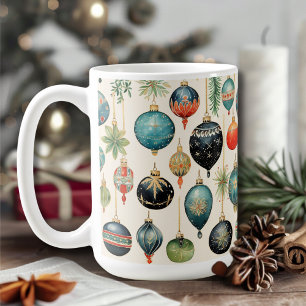 Vintage Ornamente Weihnachten Kaffeetasse