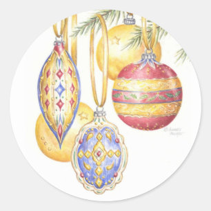 Vintage Ornamente Weihnachtsaufkleber Runder Aufkleber