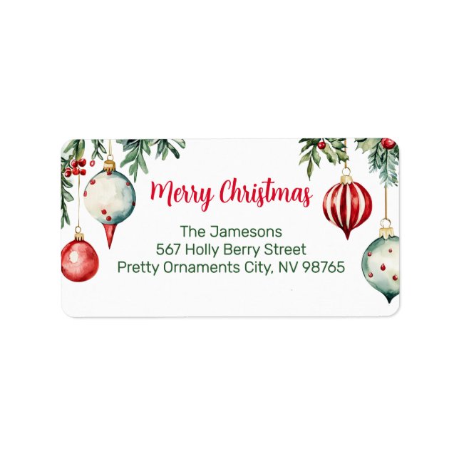 Vintage Ornamente Weihnachtsrückgabe Adressaufkleber (Vorne)