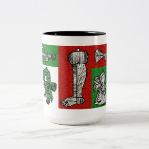 Vintage Ornamente Zweifarbige Tasse