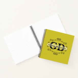 Vintage-Ornamenten-Label - Spiralen 1 Notizbuch