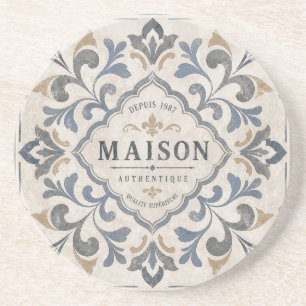 Vintage-Ornamentfliesen-Design mit Typografie Getränkeuntersetzer
