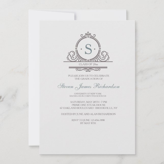 Vintage Ornamentik 6 Einladung (Vorderseite)