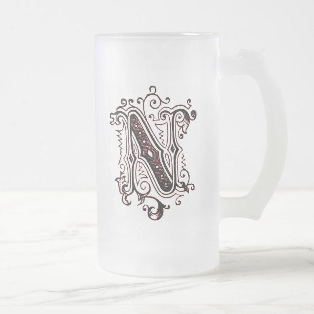 Vintage Ornamentik "N" - Tasse (Rechts)
